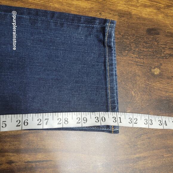 Eddie Bauer Jeans 12 Slightly Curvy Straight Mid Rise Dark Wash Stretch Denim - Picture 9 of 12
